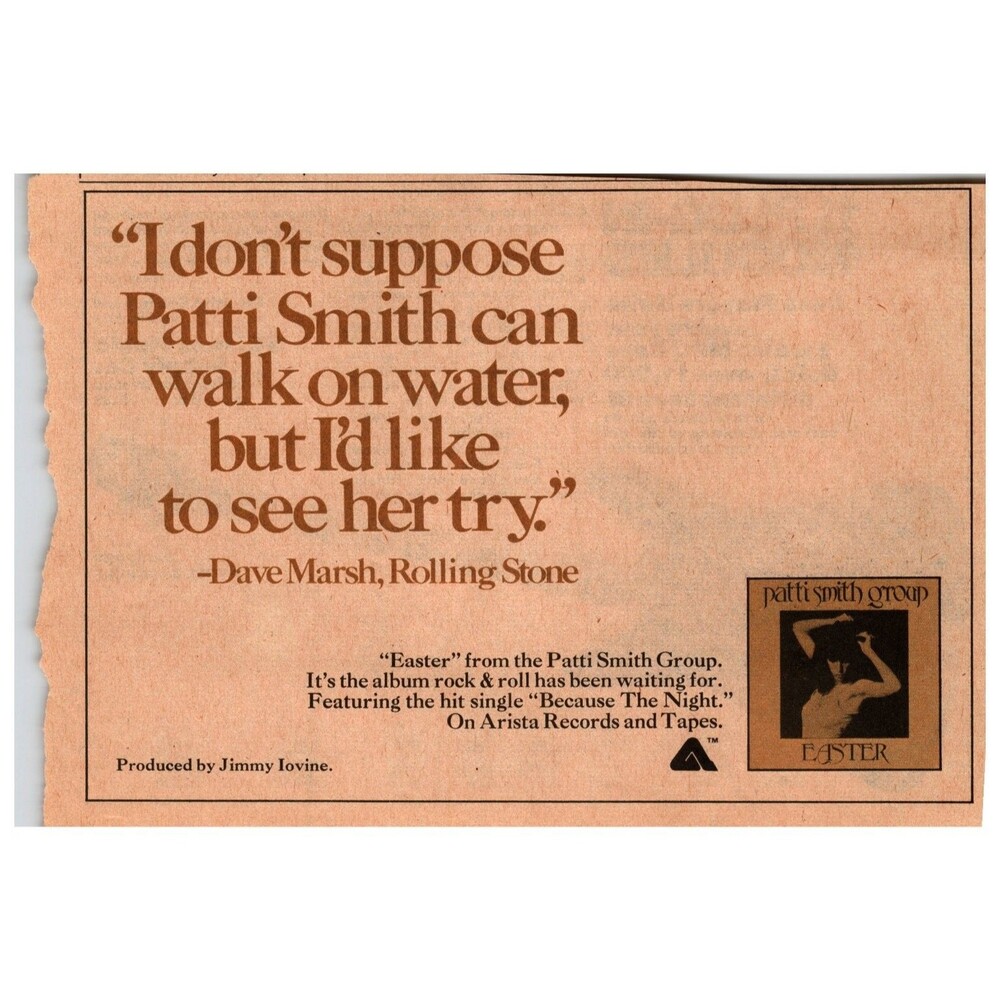 1978 Patti Smith Group Easter Album Magazine Ad Arista Records Music Punk